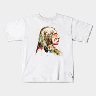 Native American Side Face Kids T-Shirt